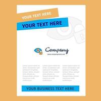 Eye locked Title Page Design for Company profile annual report presentations leaflet Brochure Vector Background