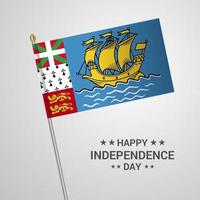 Saint Pierre and Miquelon Independence day typographic design with flag vector