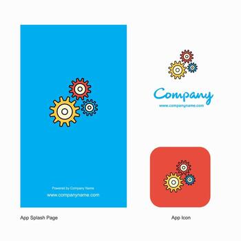 Gear setting Company Logo App Icon and Splash Page Design Creative Business App Design Elements vector