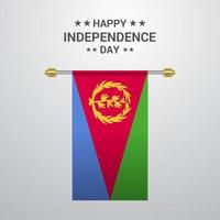 Eritrea Independence day hanging flag background vector