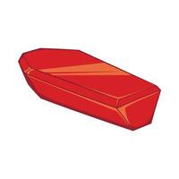 Coffin icon, cartoon style vector