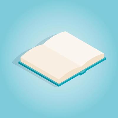 Open book icon, isometric 3d style