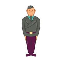 Man in a police uniform icon, cartoon style vector