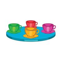 Attraction cups of tea spinning in a circle icon vector