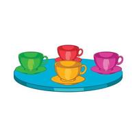 Attraction cups of tea spinning in a circle icon vector