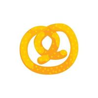 Pretzel icon in cartoon style vector