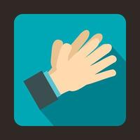 Clapping applauding hands icon, flat style vector