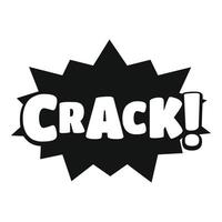 Comic boom crack icon, simple black style vector