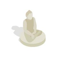 Statue of Buddha icon, isometric 3d style vector