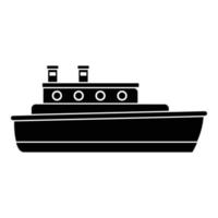 icono de viaje en barco, estilo negro simple vector