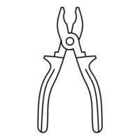 Pliers icon, outline style vector