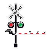 Rail crossing signal icon, simple style vector