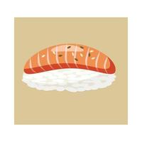 Salmon sushi icon, cartoon style vector