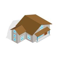 Three storey house icon, isometric 3d style vector