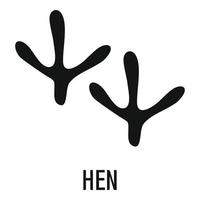 Hen step icon, simple style. vector