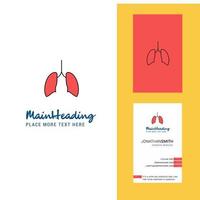 logotipo creativo de pulmones y vector de diseño vertical de tarjeta de visita