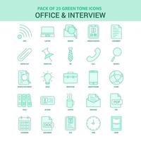 25 Green Office and Interview Icon set vector