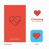 Heart beat Company Logo App Icon and Splash Page Design Creative Business App Design Elements vector