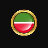 Tatarstan flag Golden button vector