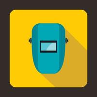 Welding mask icon in flat style vector