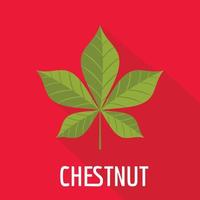 Chestnut leaf icon, flat style vector