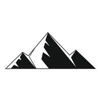 Mountain peak icon, simple style. vector