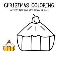 Libro de actividades navideñas para colorear para niños menores de 3 años vector