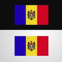 diseño de banner de bandera de moldavia vector