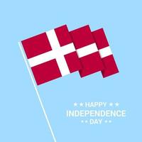 Denmark Independence day typographic design with flag vector