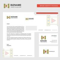 Video Business Letterhead Envelope and visiting Card Design vector template