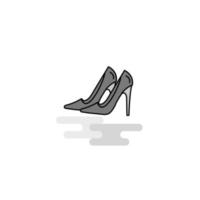 Sandals Web Icon Flat Line Filled Gray Icon Vector