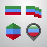 Dagestan flag design set vector