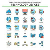 conjunto de iconos de línea plana de dispositivo de tecnología diseño de iconos de concepto de negocio vector