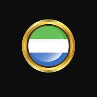 Sierra Leone flag Golden button vector