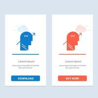 Arrow Chart Human Knowledge Mind   Blue and Red Download and Buy Now web Widget Card Template vector