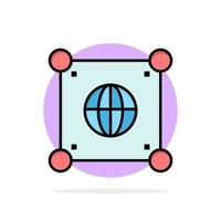 Globe Global World Science Abstract Circle Background Flat color Icon vector