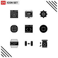 Modern Set of 9 Solid Glyphs and symbols such as equipment devices monday automation help Editable Vector Design Elements