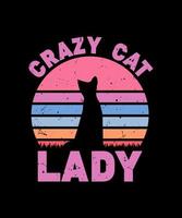 diseño de camiseta colorida de gato vector