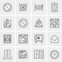 16 iconos de negocios universales vector ilustración de icono creativo para usar en proyectos relacionados con la web y dispositivos móviles