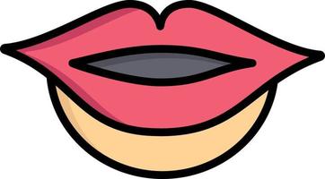 labios niña color plano icono vector icono banner plantilla