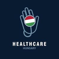 Health care logo with country flag design vector