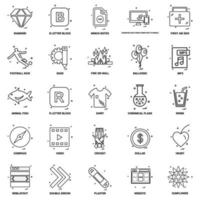 25 Business Concept Mix Line Icon set vector