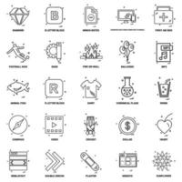 25 conjunto de iconos de línea de mezcla de concepto de negocio vector