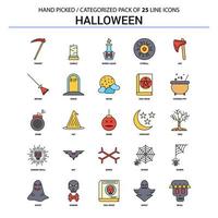 conjunto de iconos de línea plana de halloween diseño de iconos de concepto de negocio vector