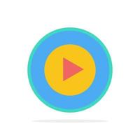 Studio Play Video mp4 Abstract Circle Background Flat color Icon vector