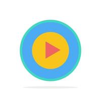 Studio Play Video mp4 Abstract Circle Background Flat color Icon vector