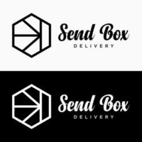 Set Hexagon Arrow Forward Next Icon Symbol Fast Send Package Box Identity Business Logo Design Vector