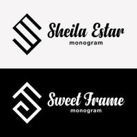 Letter S EE FS SF Monogram Symbol Elegant Luxury Modern Style Business Brand Identity Logo Design Vector