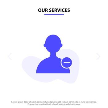 Our Services Basic Interface User Solid Glyph Icon Web card Template vector