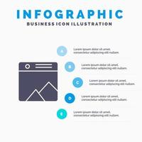 Image Photo Gallery Web Solid Icon Infographics 5 Steps Presentation Background vector